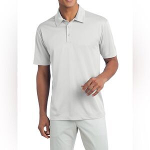 Vineyard Vines Performance Short Sleeve Polo Shirt In Pale Gray Size L